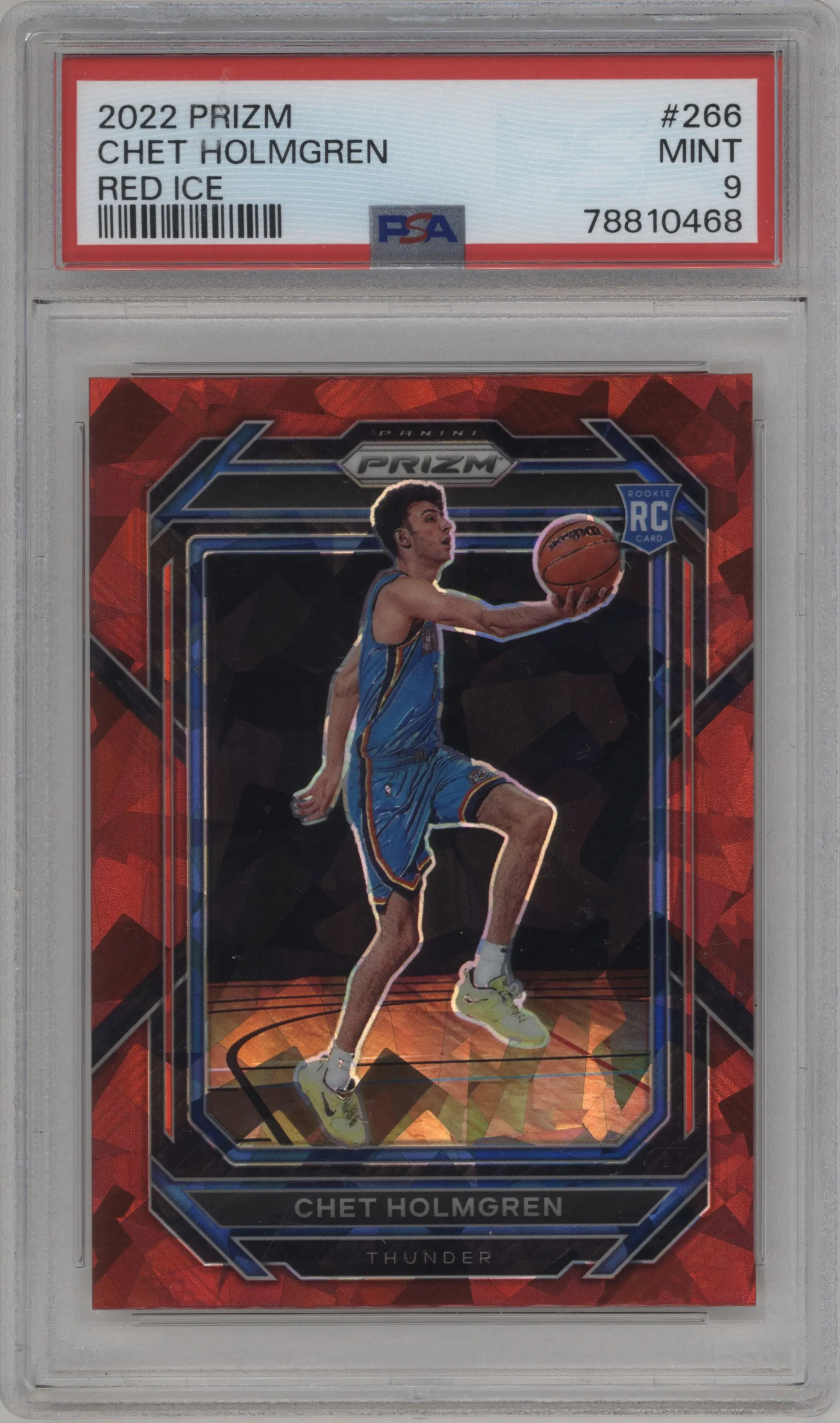 2022 Panini Prizm Chet Holmgren Red Ice #266 PSA 9