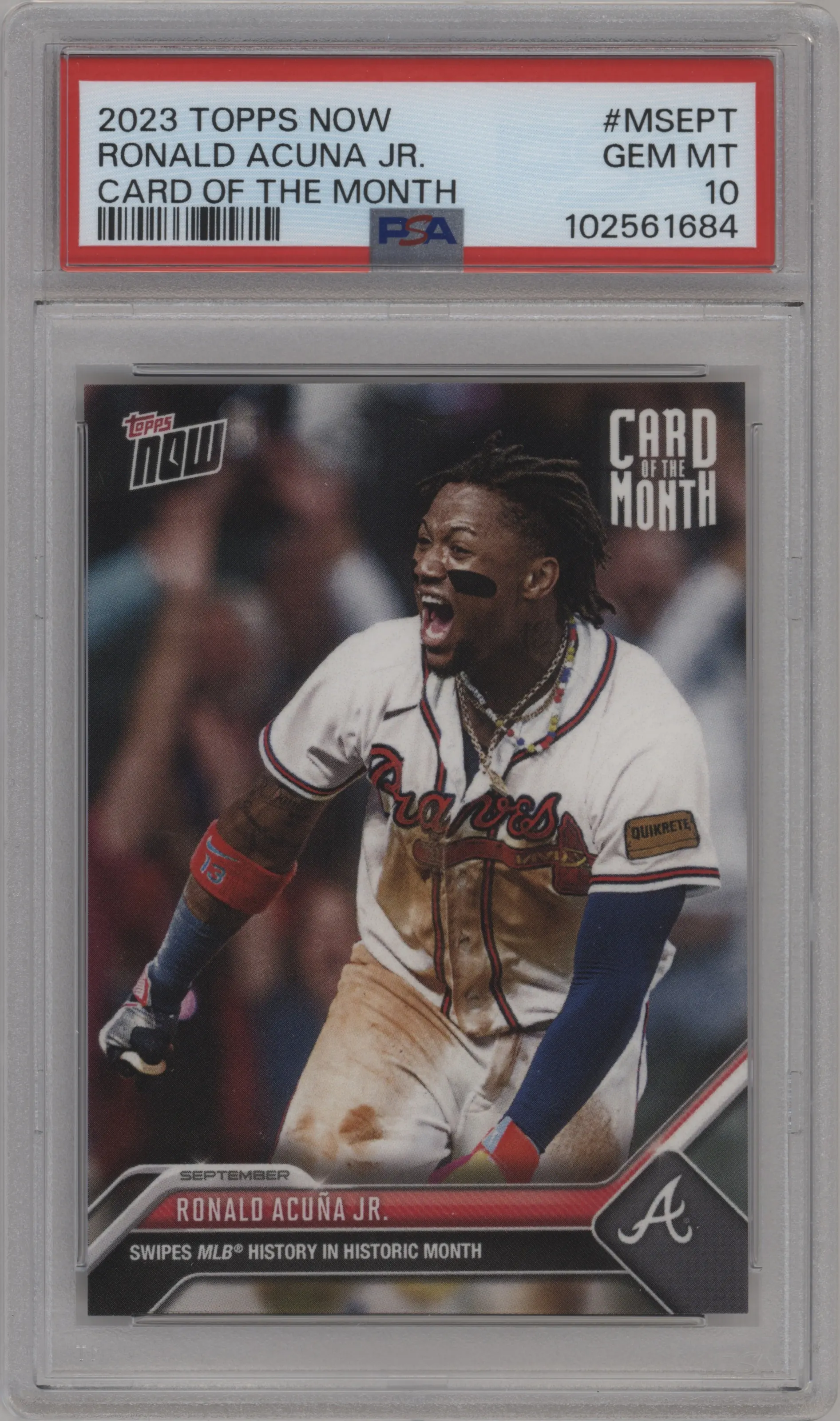 2023 Topps Now Card of the Month Ronald Acuna Jr. PSA 10