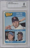 Ken Boyer/Ron Santo/Willie Mays from the 1965 Topps set graded by Beckett and given an overall grade of 4.