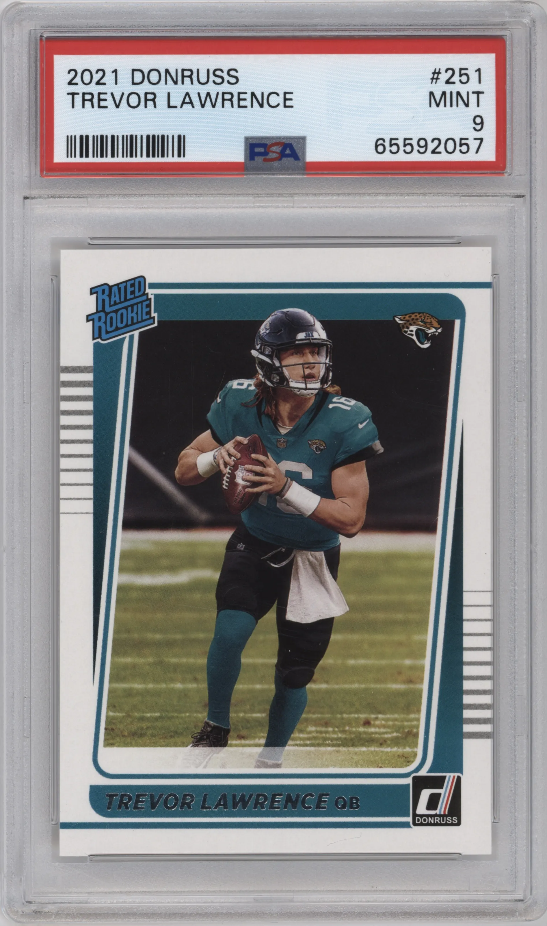 2021 Panini Donruss Rated Rookie Trevor Lawrence PSA 9