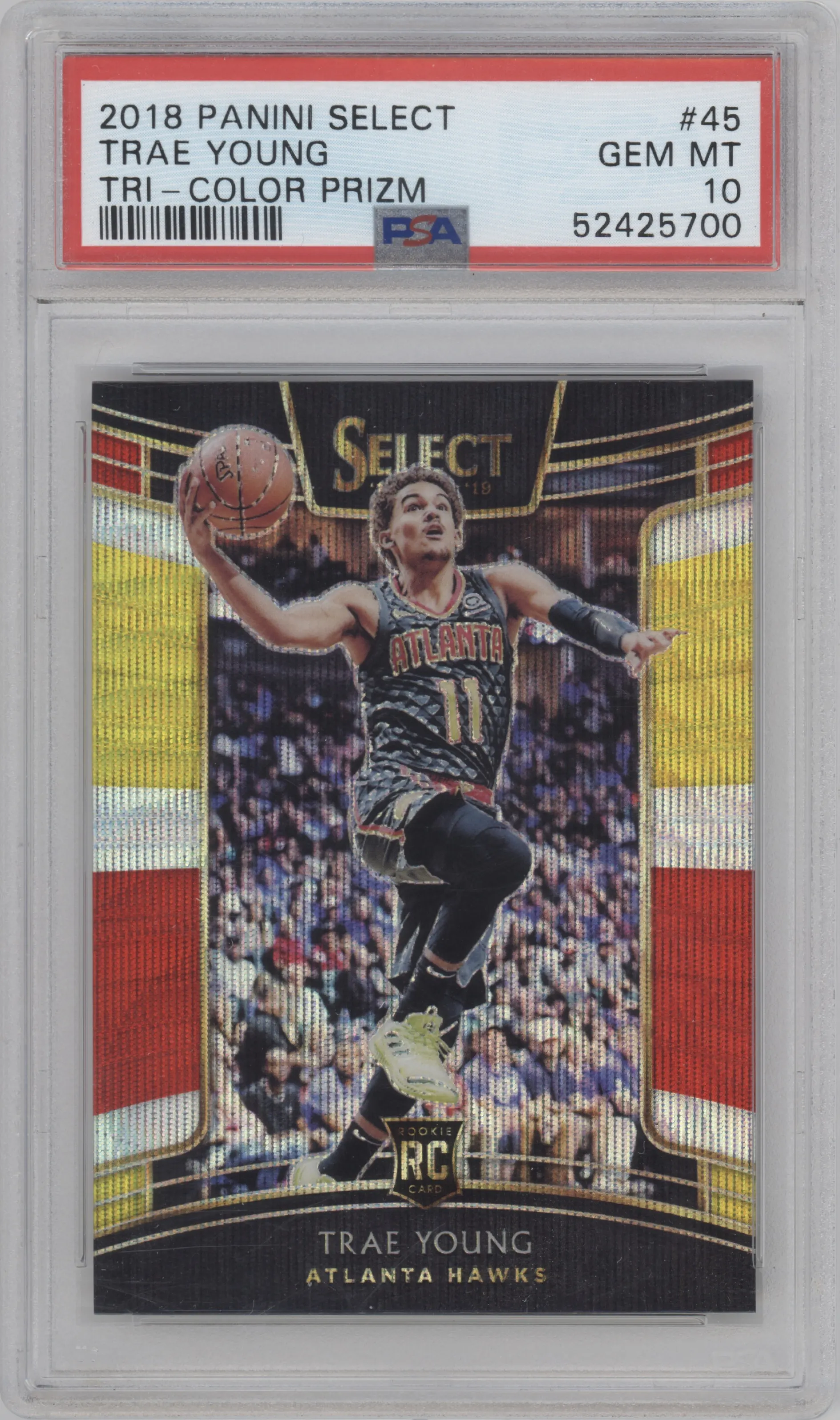 2018 Panini Select Trae Young Tri-Color #45 PSA 10