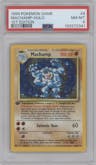 Machamp from the 1999 Pokemon set graded by PSA and given an overall grade of 8.