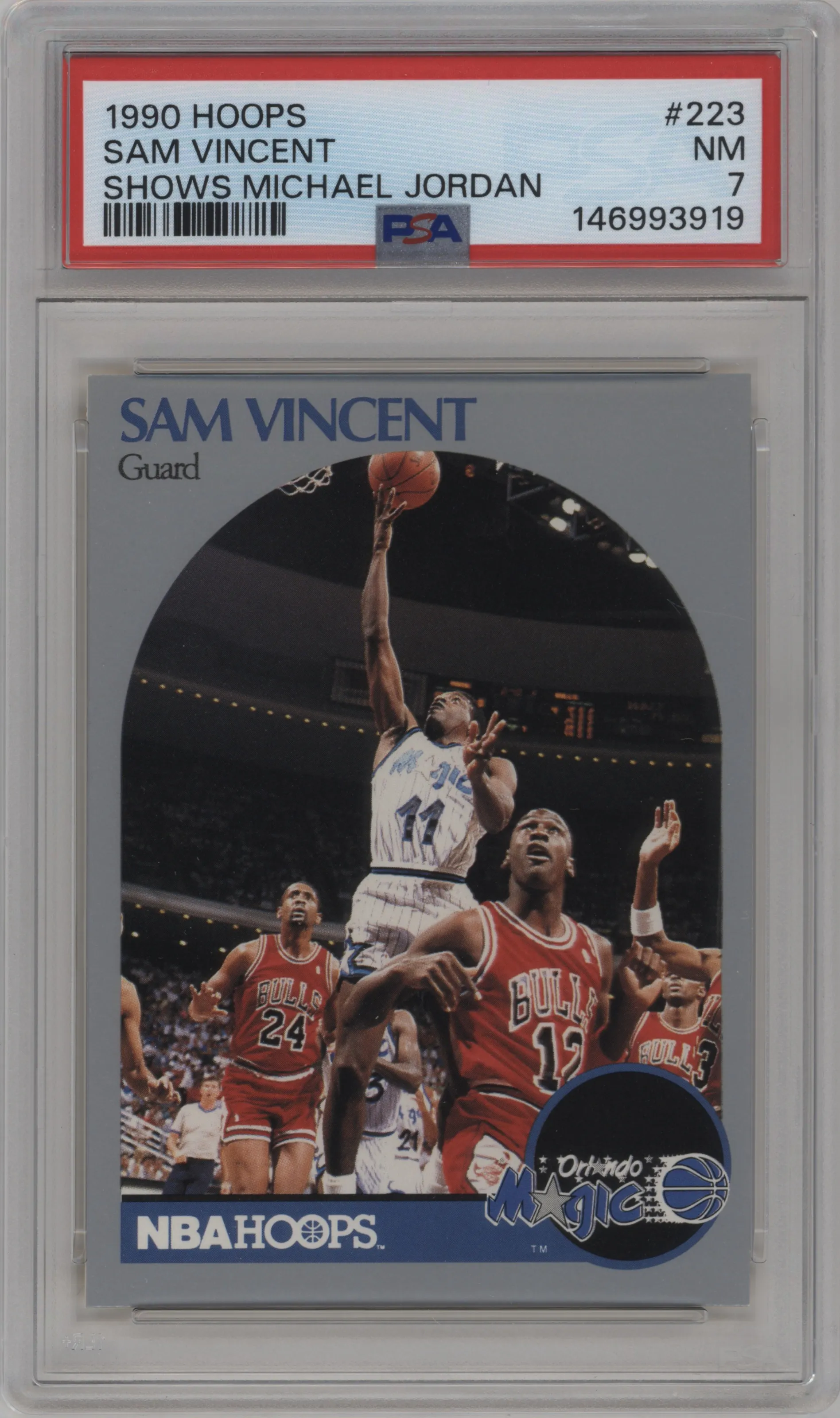 1990 NBA Hoops Sam Vincent #223 PSA 7