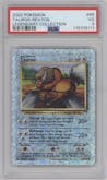 Tauros from the 2002 Pokemon  set graded by PSA and given an overall grade of 3.