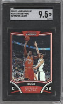 Shaquille O'Neal	 from the 2008-09 Bowman set featuring a Refractor parallel graded by SGC and given an overall grade of 9.5.