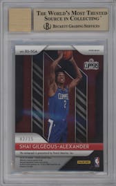 Shai Gilgeous-Alexander from the 2018-19 Panini Prizm set featuring a Mojo Prizm parallel graded by Beckett and given an overall grade of 9.5.