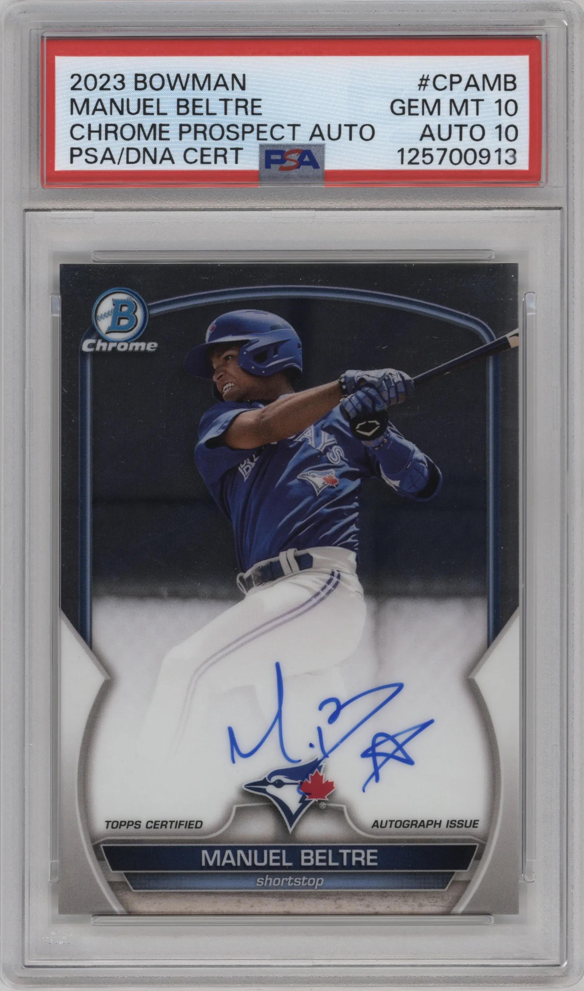 2023 Bowman Chr.Pros.Auto Manuel Beltre PSA 10