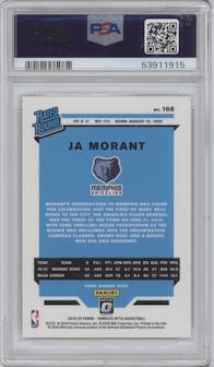 Ja Morant from the 2019-20 Panini Donruss Optic set graded by PSA and given an overall grade of 10.