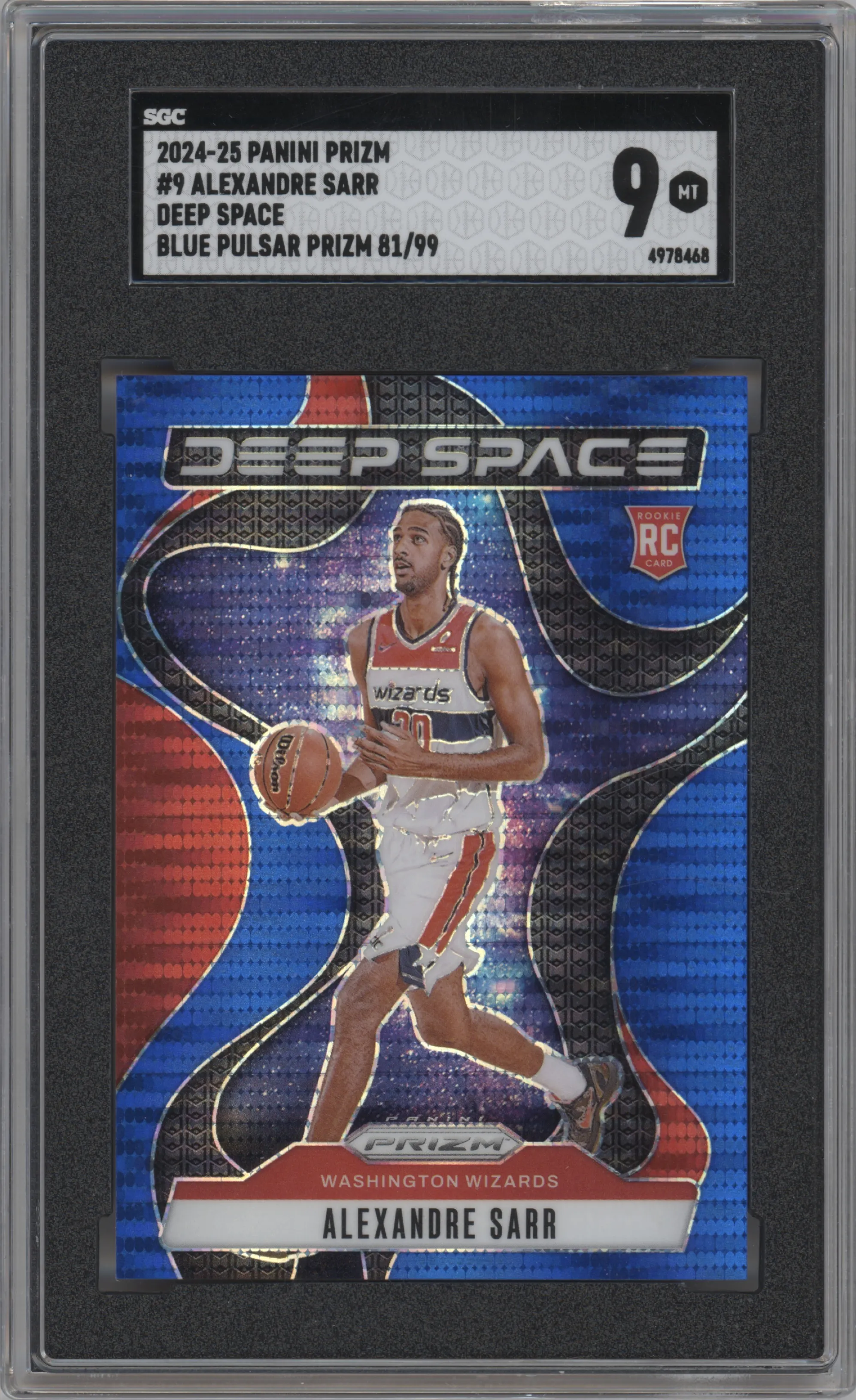 2024 Panini Prizm Deep Space Alexandre Sarr Blue Pulsar SGC 9