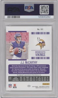 J.J. McCarthy from the 2024 Panini Contenders set graded by PSA and given an overall grade of 10.