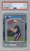 Drake Maye from the 2024 Donruss set graded by PSA and given an overall grade of 9.