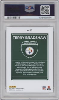 Terry Bradshaw from the 2024 Donruss set graded by PSA and given an overall grade of 9.