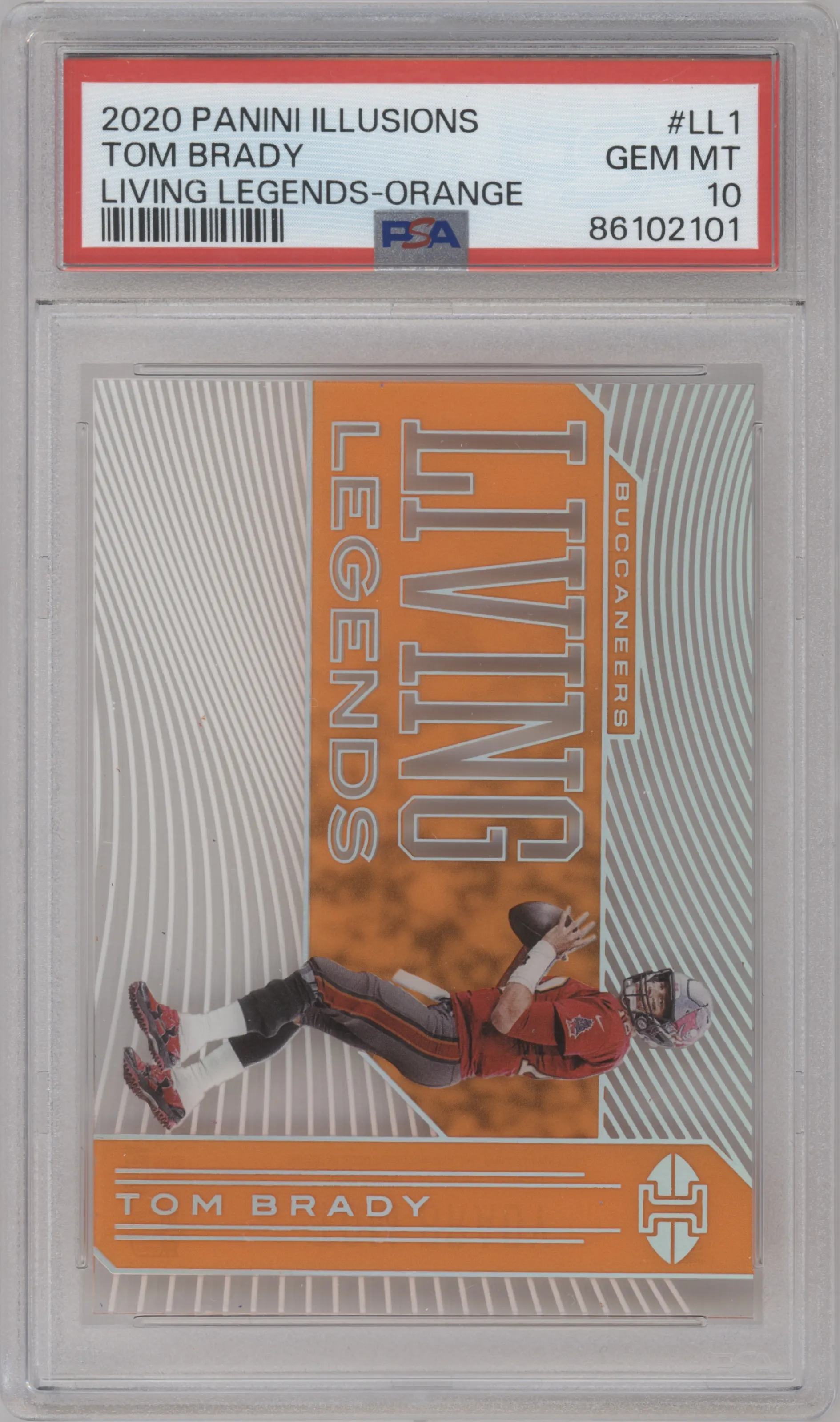2020 Panini Illusions Living Legends Tom Brady Orange #LL1 PSA 10