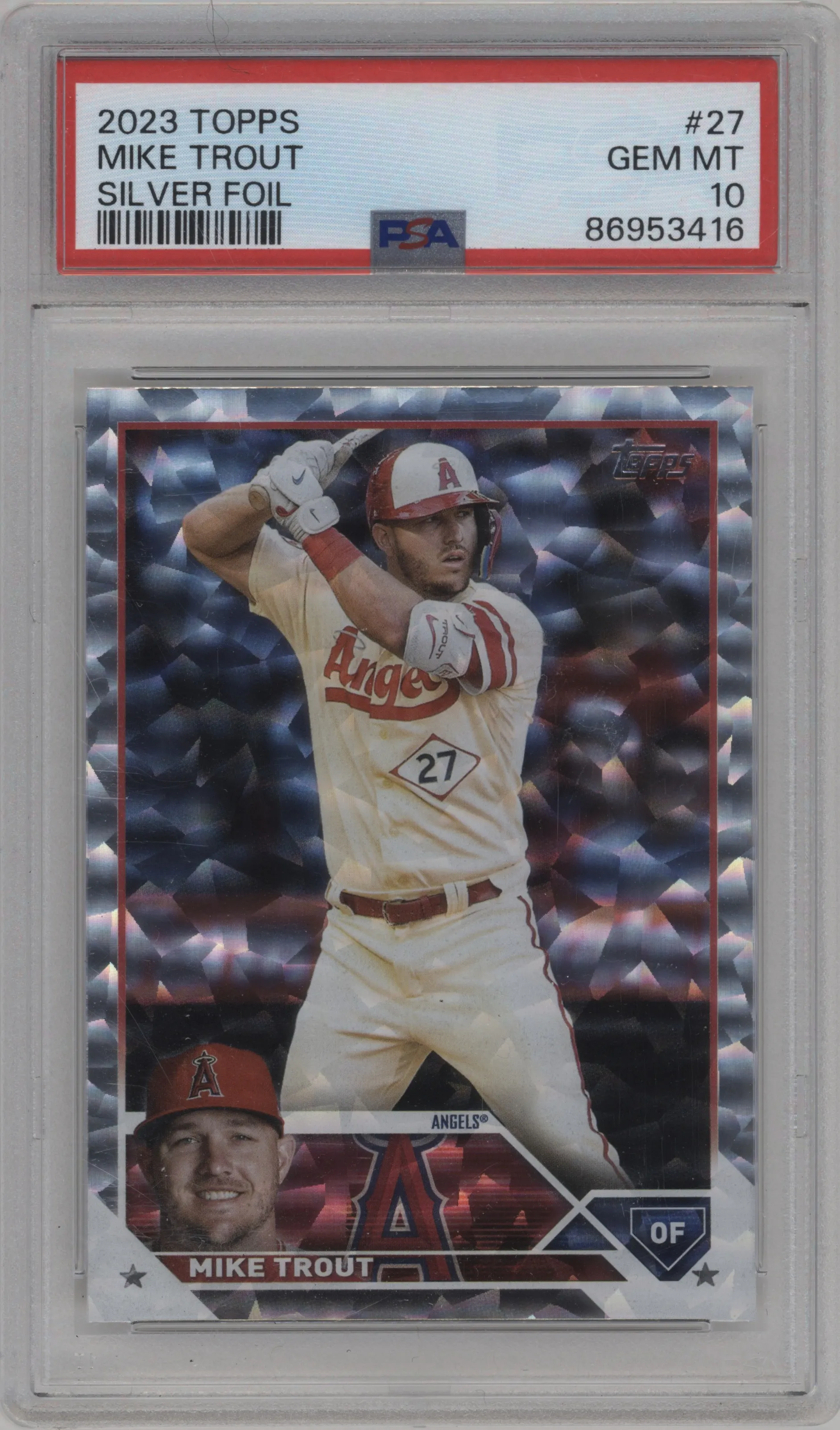 2023 Topps Series 1 Mike Trout Silver Foil #27 PSA 10