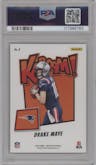 Drake Maye from the 2024 Panini Absolute set graded by PSA and given an overall grade of 10.