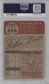 Willie Mays from the 1953 Topps set graded by PSA and given an overall grade of 0.