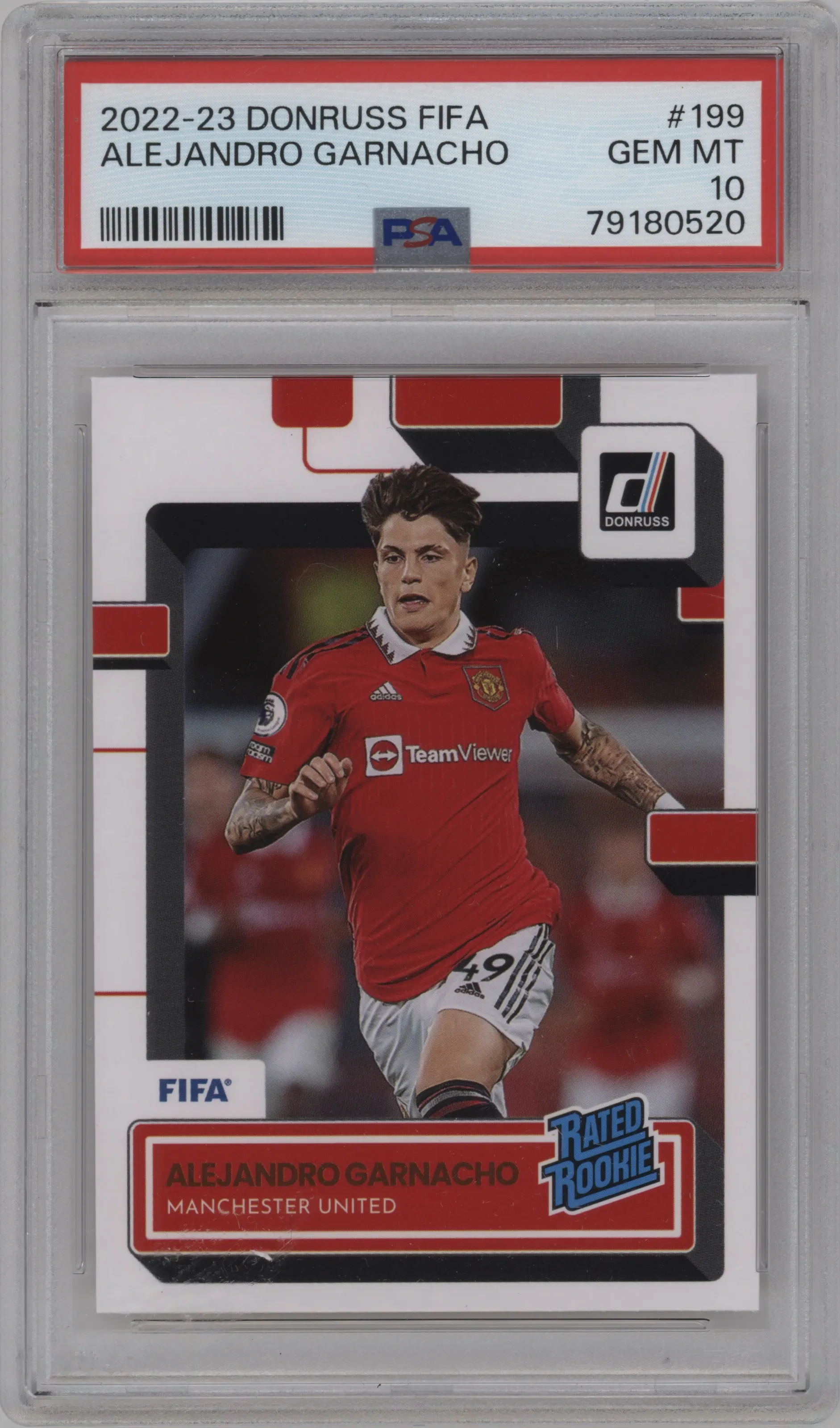 2022 Panini Donruss Rated Rookie Alejandro Garnacho PSA 10