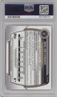 Ben Metzinger from the 2023 Bowman Chrome set graded by PSA and given an overall grade of 10.