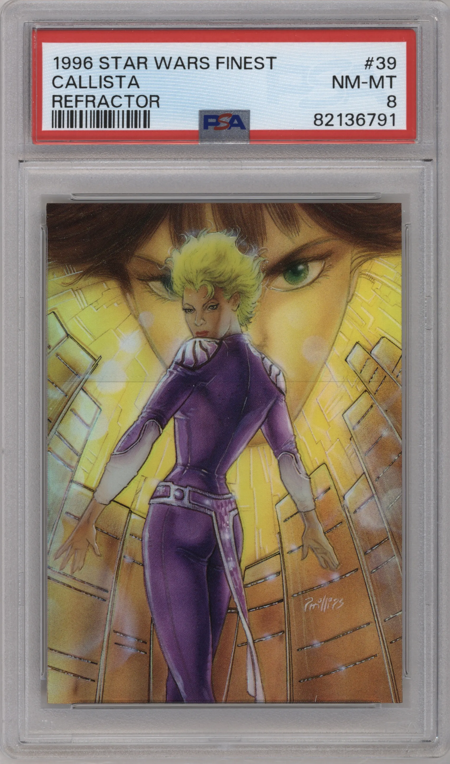 1996 Topps Finest Star Wars Callista Refractor PSA 8