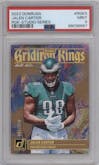 Jalen Carter from the 2023 Panini Donruss set featuring a Studio Series parallel graded by PSA and given an overall grade of 9.