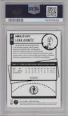 Luka Doncic from the 2021-22 Panini NBA Hoops set featuring a Anniversary Edition parallel graded by PSA and given an overall grade of 9.