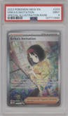 Erika's Invitation from the 2023 Pokemon SV set graded by PSA and given an overall grade of 9.