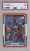 Joe Dumars from the 1986-87 Fleer set graded by PSA and given an overall grade of 7.