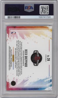 Reed Sheppard from the 2024-25 Panini Mosaic set graded by PSA and given an overall grade of 10.