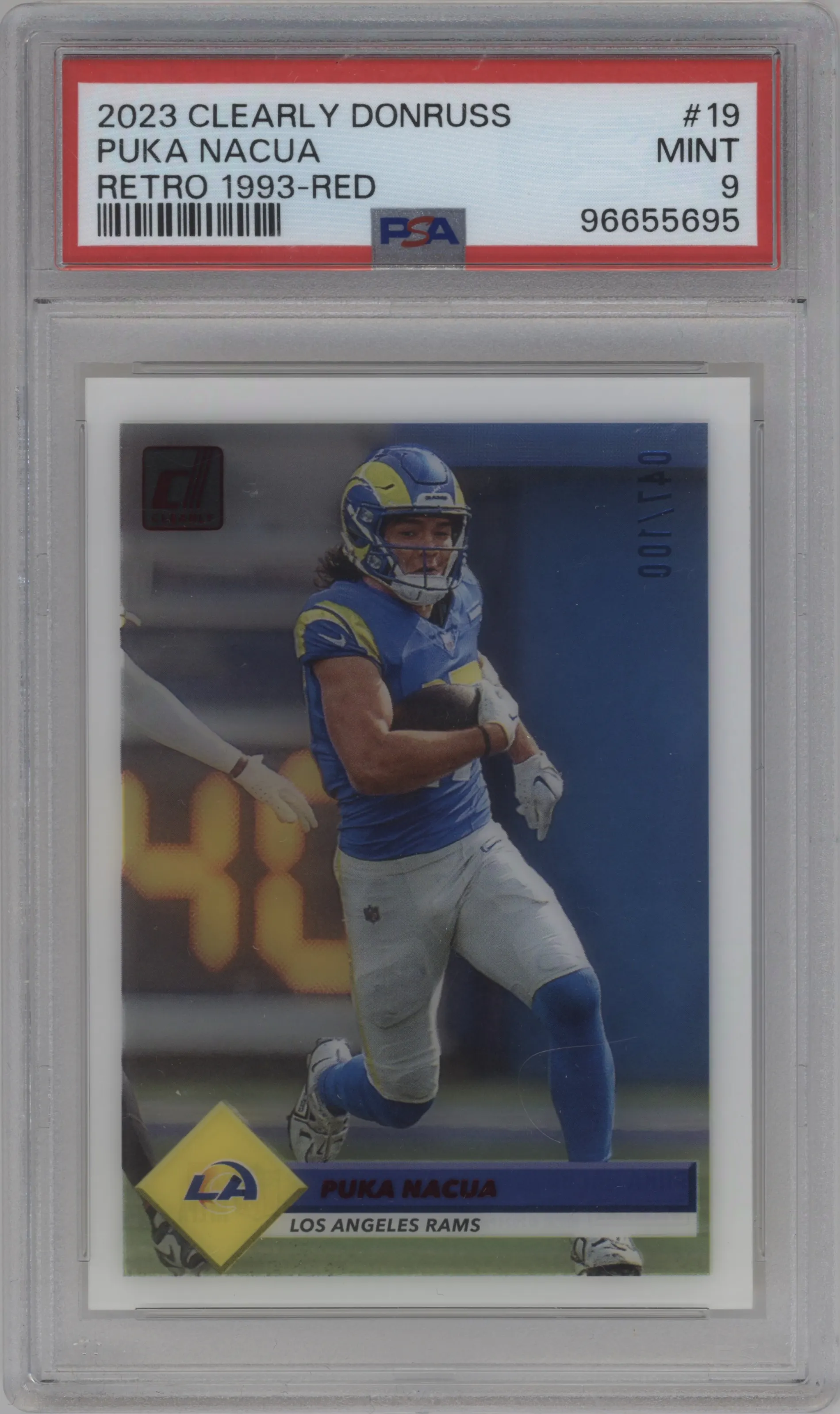 2023 Clearly Donruss Retro 1993 Puka Nacua Red #19 PSA 9