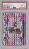 Michael Penix Jr. from the 2024 Panini Mosaic set featuring a Pink Camo parallel graded by PSA and given an overall grade of 10.