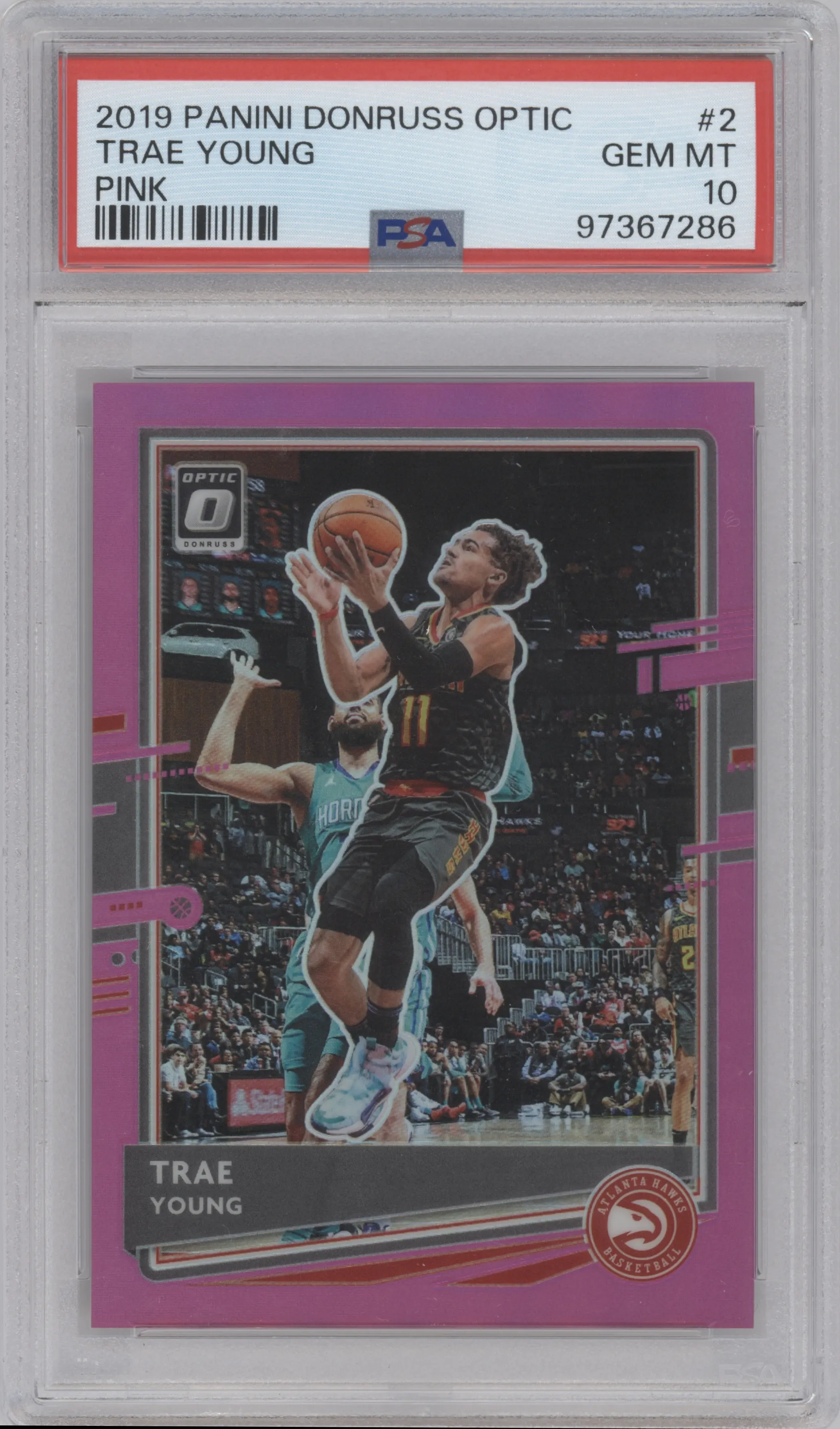 2020 Panini Donruss Optic Trae Young Pink #2 PSA 10