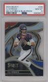 C.J. Stroud from the 2023 Panini Select set featuring a Die-Cut Red & Blue Prizm parallel graded by PSA and given an overall grade of 10.