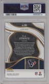 C.J. Stroud from the 2023 Panini Select set featuring a Die-Cut Red & Blue Prizm parallel graded by PSA and given an overall grade of 10.