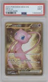 Mew ex from the 2023 Pokemon SV set graded by PSA and given an overall grade of 9.