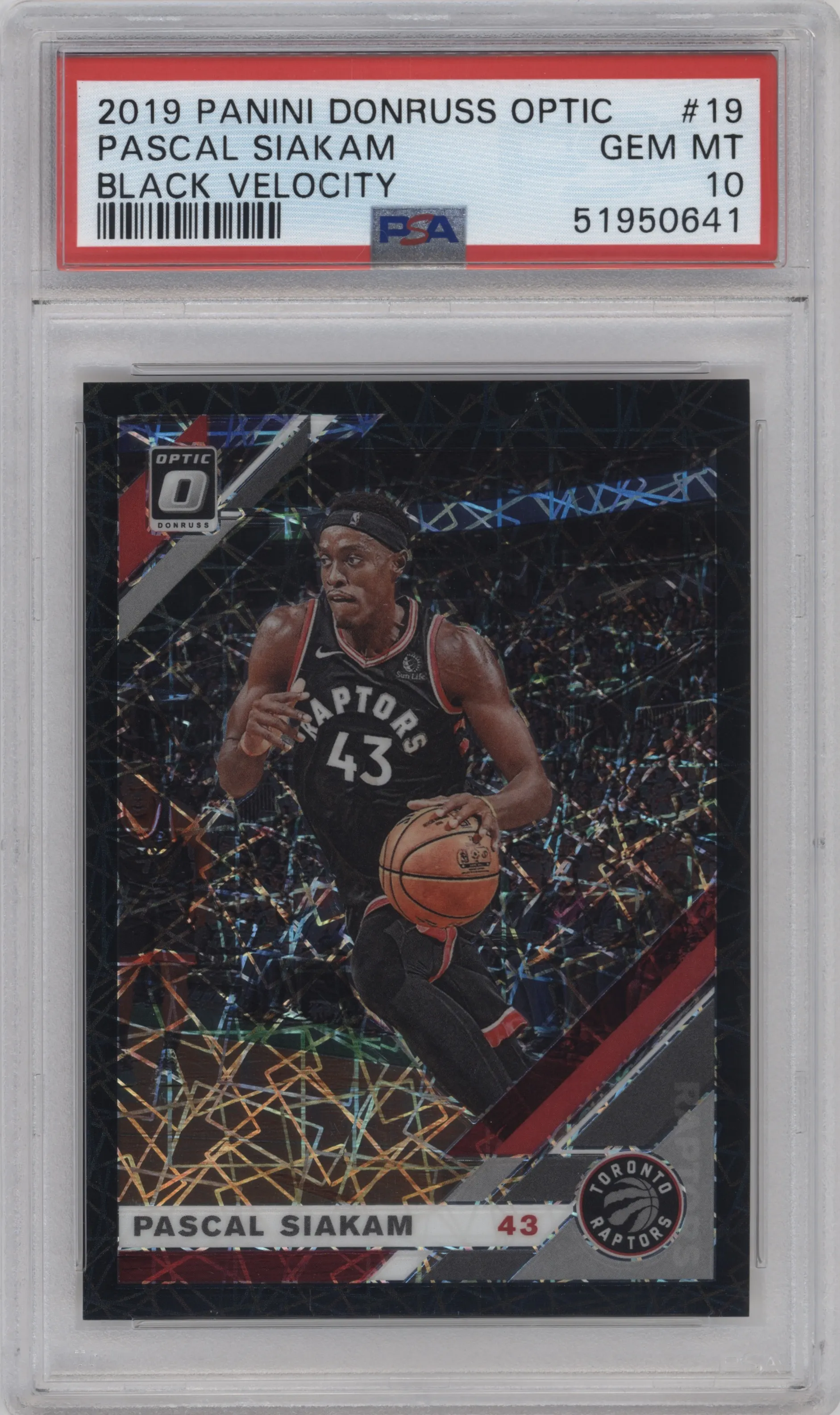 2019 Panini Donruss Optic Pascal Siakam Black Velocity #19 PSA 10