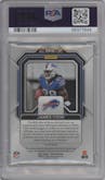 James Cook from the 2022 Panini Prizm set featuring a Gold Prizm parallel graded by PSA and given an overall grade of 9.