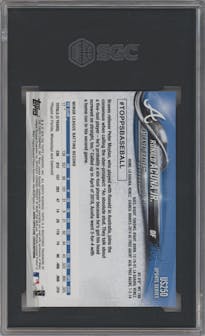 Ronald Acuna Jr. from the 2018 Topps Update set graded by SGC and given an overall grade of 10.