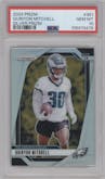 Quinyon Mitchell from the 2024 Panini Prizm set featuring a Silver Prizm parallel graded by PSA and given an overall grade of 10.