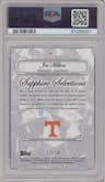Joe Milton from the 2023 Bowman Chrome University Sapphire Edition set featuring a Gold parallel graded by PSA and given an overall grade of 10.