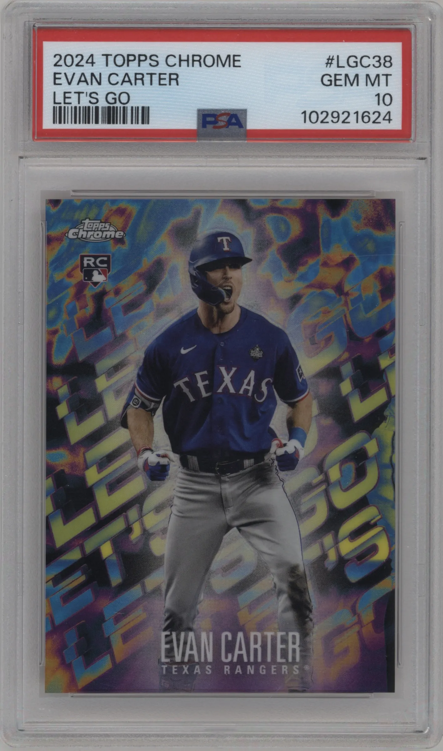 2024 Topps Chrome Let's Go Evan Carter PSA 10