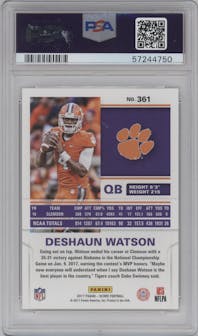 Deshaun Watson from the 2017 Panini Score set graded by PSA and given an overall grade of 10.