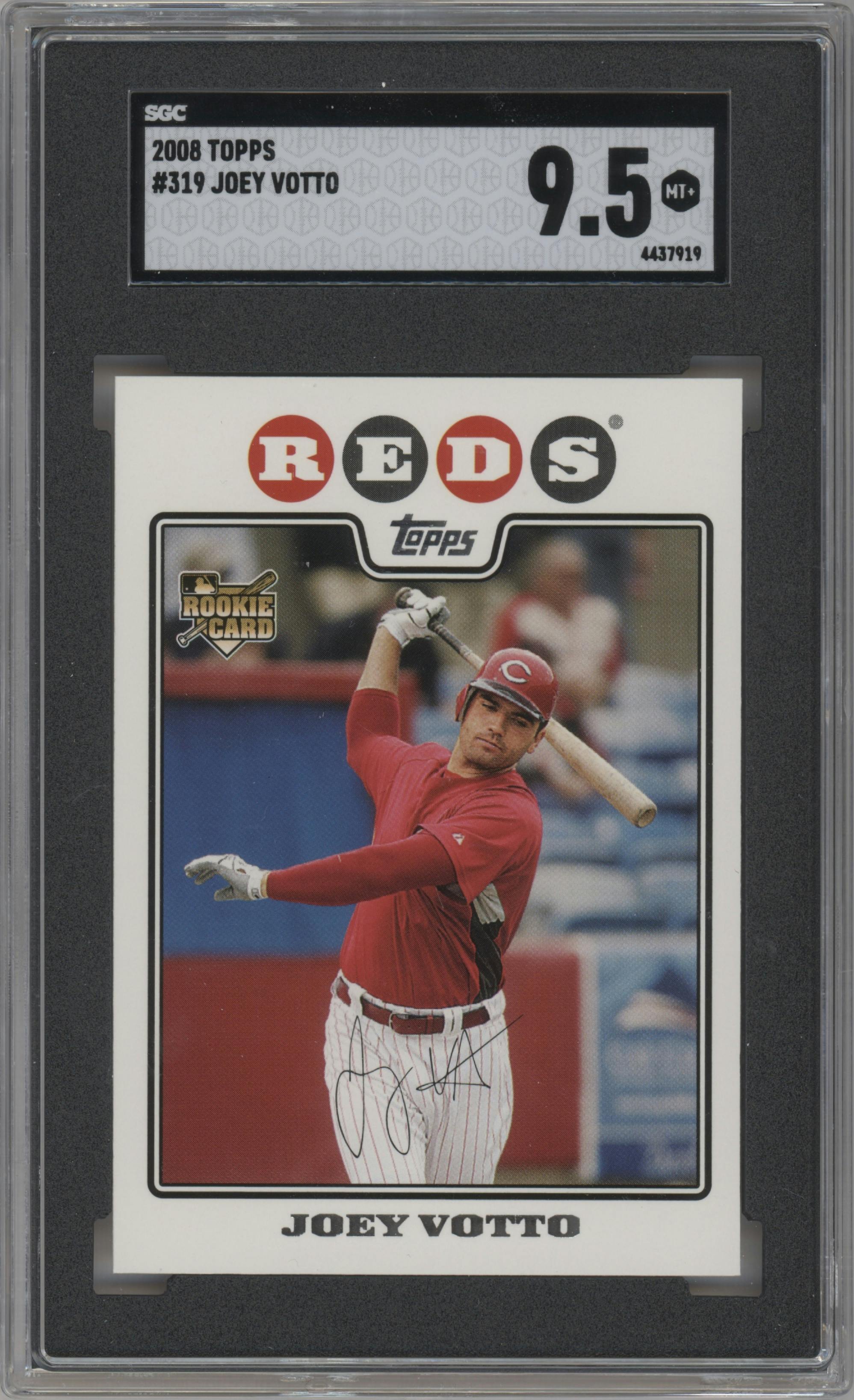 Joey Votto from the 2008 Topps set graded by SGC and given an overall grade of 9.5.