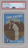 Tom Carroll from the 1959 Topps set graded by PSA and given an overall grade of 7.
