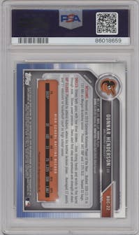 Gunnar Henderson from the 2019 Bowman Draft set graded by PSA and given an overall grade of 10.