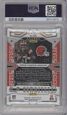 Dorian Thompson-Robinson from the 2023 Panini Obsidian set featuring a Electric Etch Neon Flood FOTL parallel graded by PSA and given an overall grade of 9.