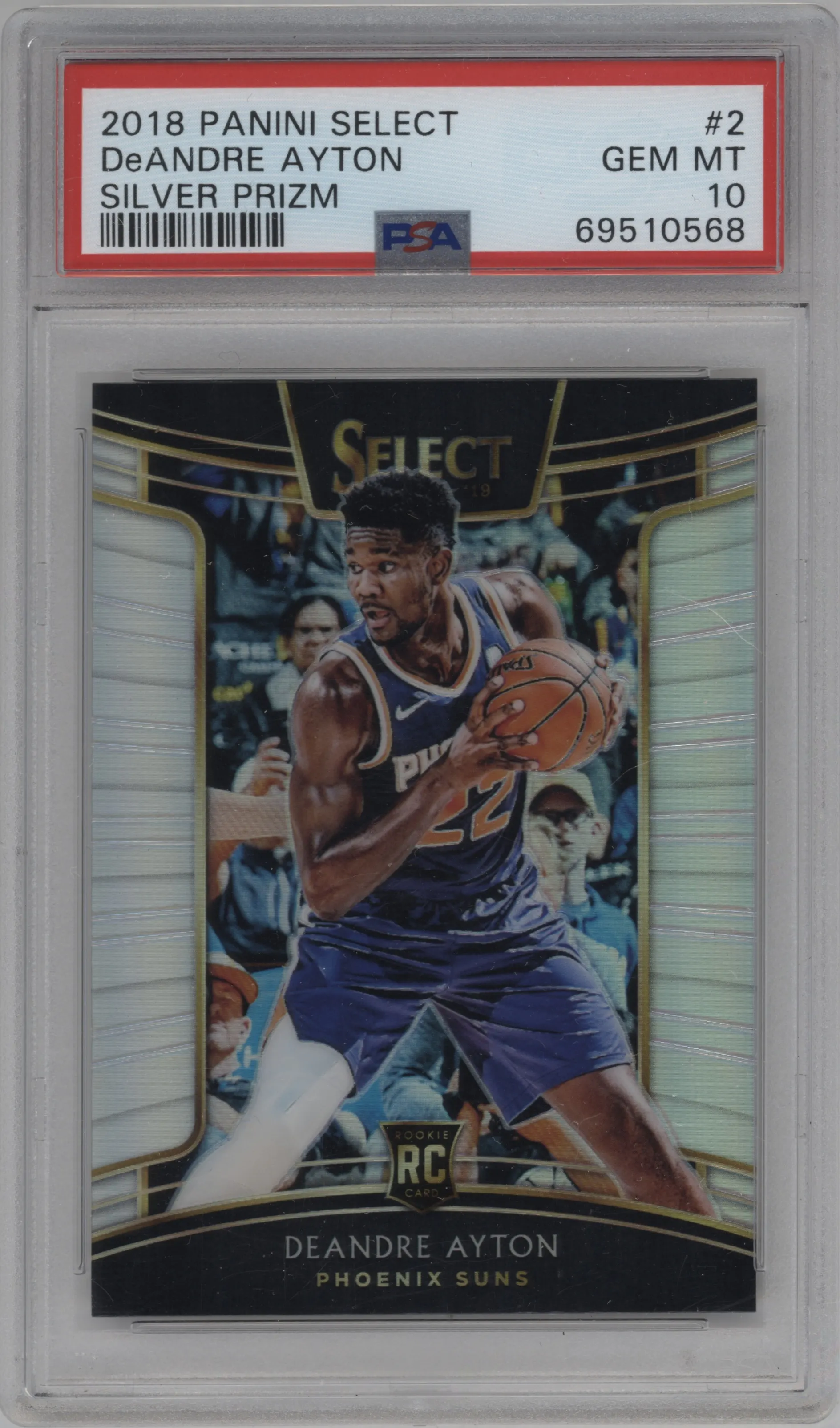 2018 Panini Select Deandre Ayton Silver Prizm #2 PSA 10