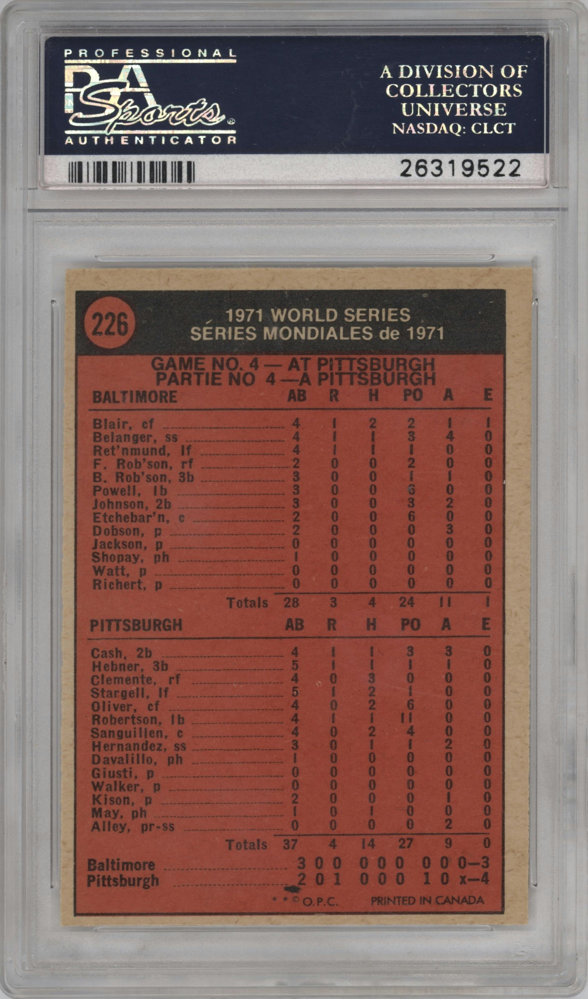 1971 World Series Game No. 4