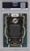 Tua Tagovailoa from the 2022 Panini Select set featuring a Dragon Scale parallel graded by PSA and given an overall grade of 10.