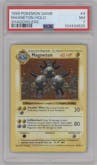 Magneton from the 1999 Pokemon set graded by PSA and given an overall grade of 7.