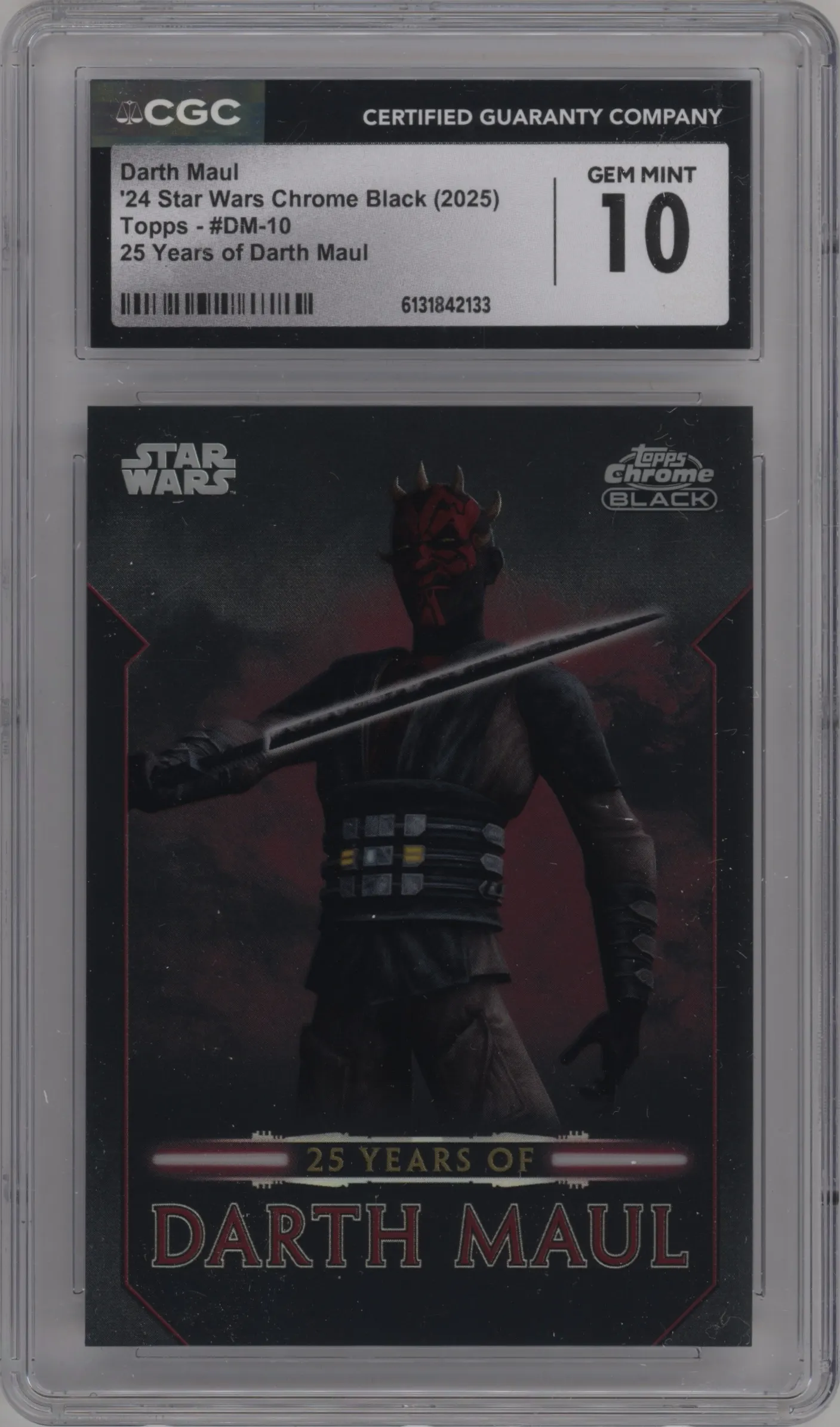 2024 Topps Chrome Black Star Wars 25 Years of DM Darth Maul CGC 10